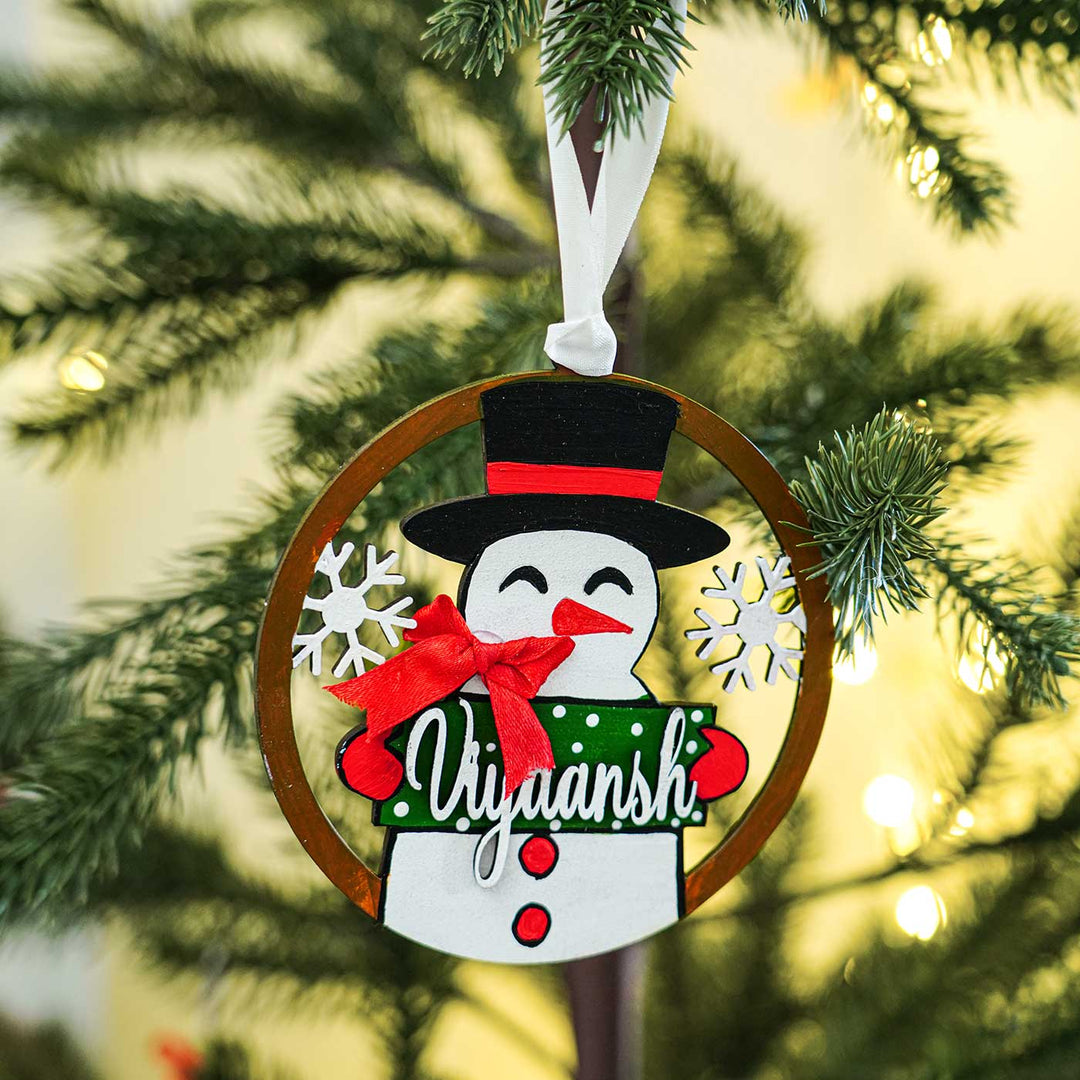 Personalized Assorted Mdf Wood Ornaments For Christmas Tree Decoration | Set Of 4