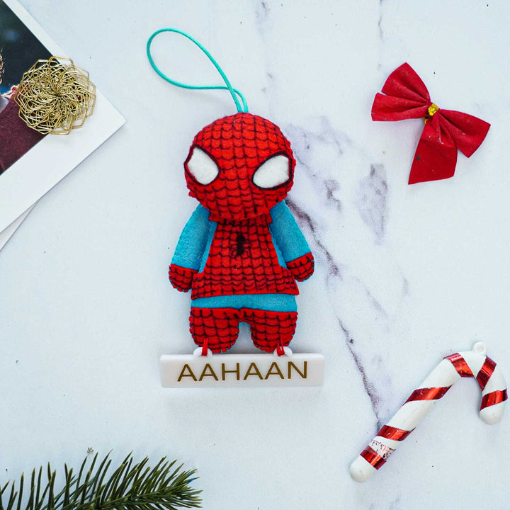 Personalized Spiderman Kids Felt Ornament For Christmas Tree Decoration