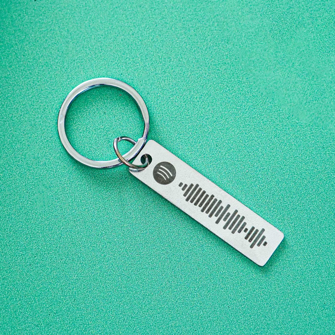 Personalized Stainless Steel Key Chain With Spotify Code