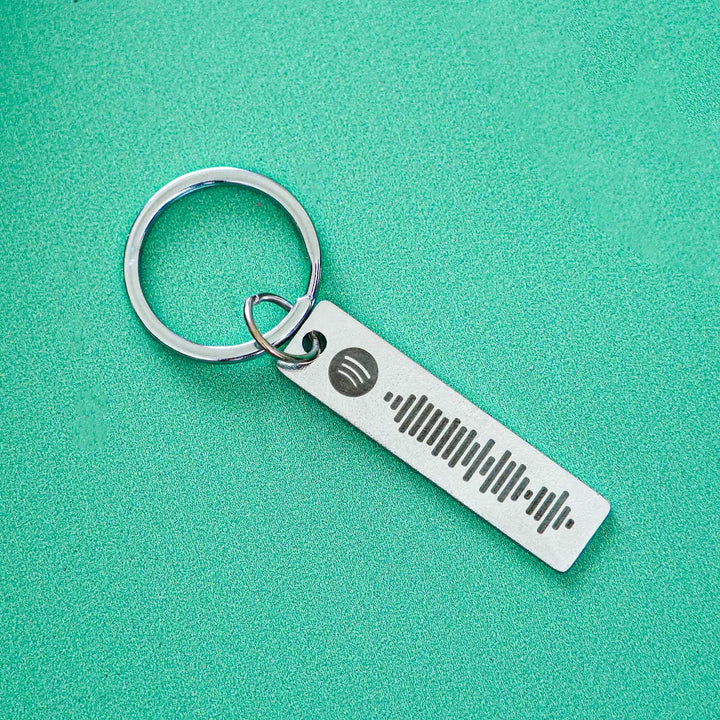 Personalized Stainless Steel Key Chain With Spotify Code