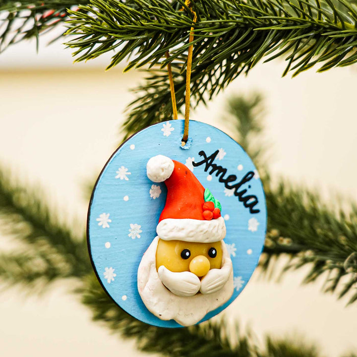 Personalized Clay Santa Claus Ornament/ Fridge Magnet For Christmas Decoration