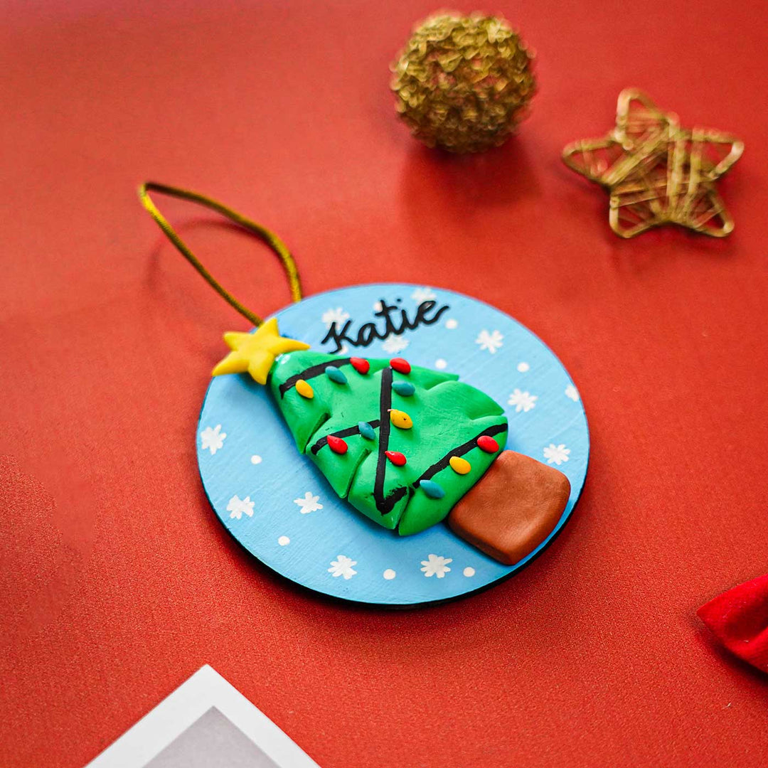 Personalized Clay Tree Ornament/ Fridge Magnet For Christmas Decoration