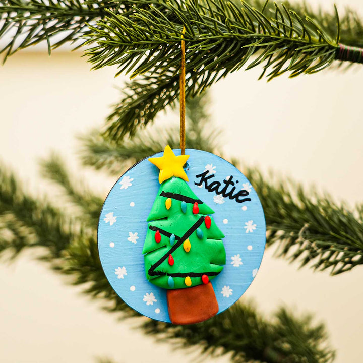 Personalized Clay Tree Ornament/ Fridge Magnet For Christmas Decoration