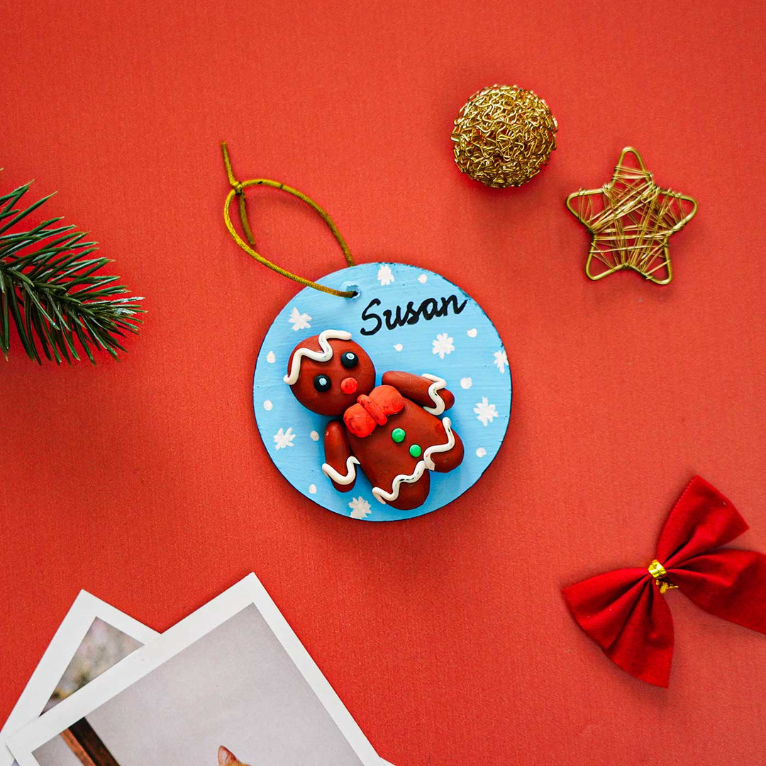 Personalized Clay Ginger Bread Ornament/ Fridge Magnet For Christmas Decoration