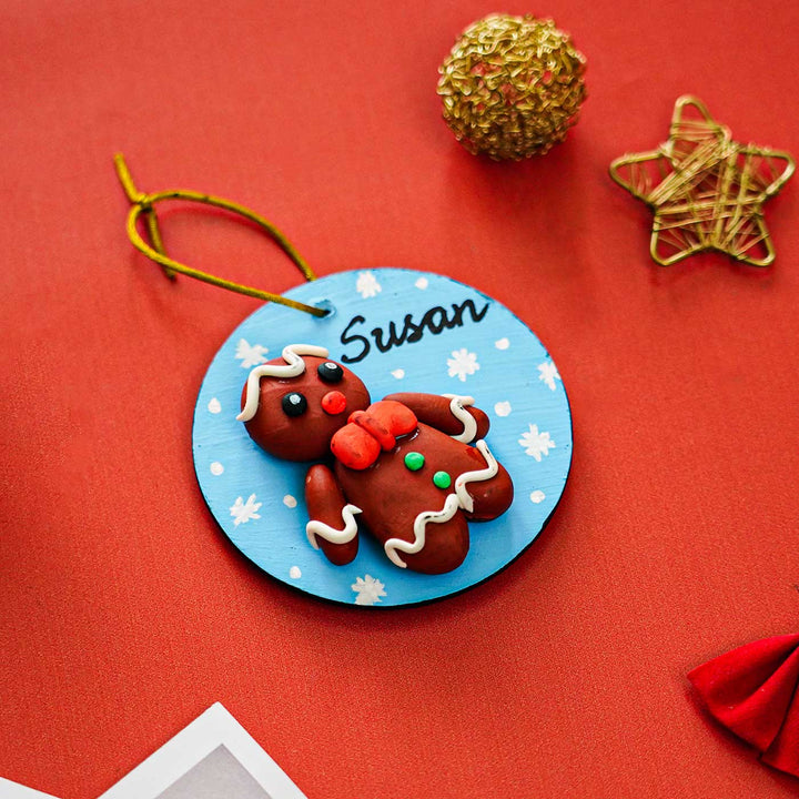 Personalized Clay Ginger Bread Ornament/ Fridge Magnet For Christmas Decoration