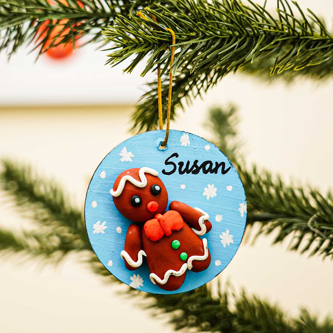 Personalized Clay Ginger Bread Ornament/ Fridge Magnet For Christmas Decoration