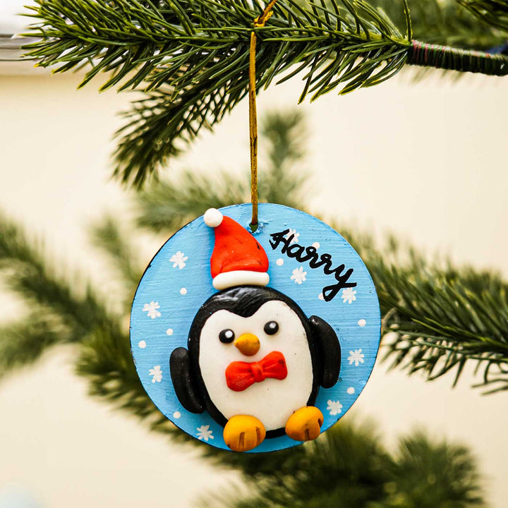 Personalized Clay Penguin Ornament/ Fridge Magnet For Christmas Decoration