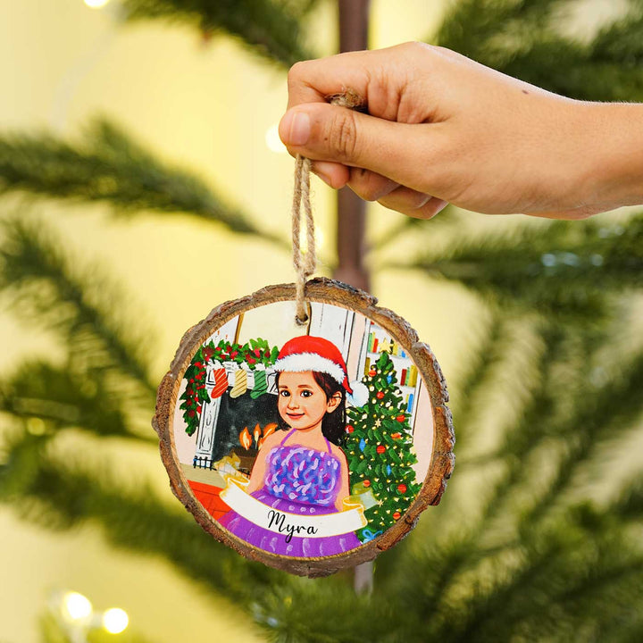 Photo Personalized Bark Ornament For Christmas Tree Decoration