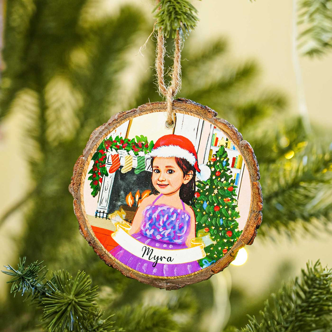 Photo Personalized Bark Ornament For Christmas Tree Decoration