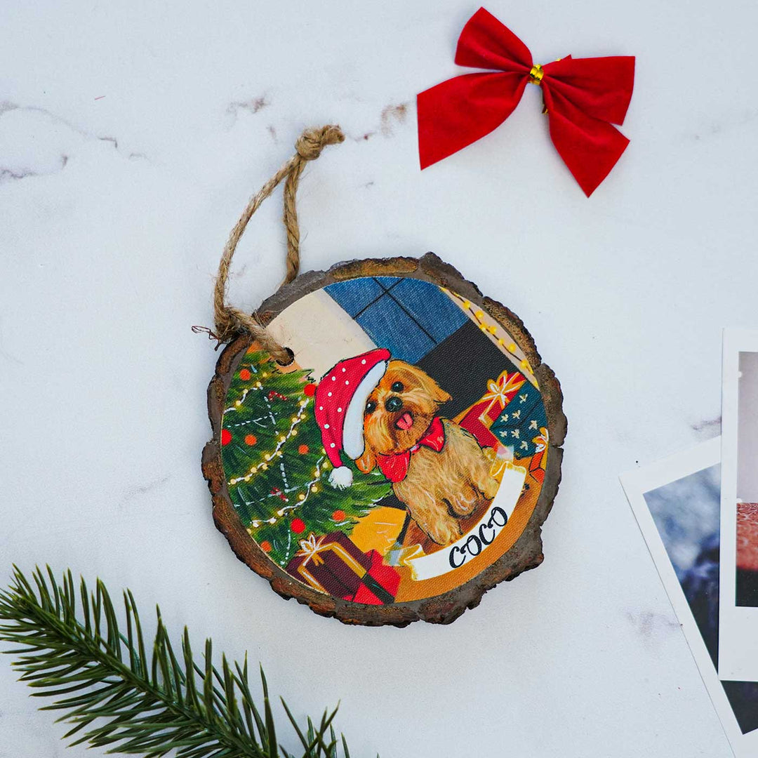 Photo Personalized Bark Ornament For Christmas Tree Decoration