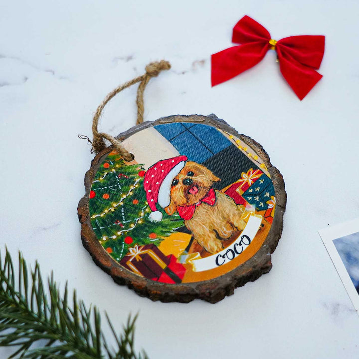 Photo Personalized Bark Ornament For Christmas Tree Decoration