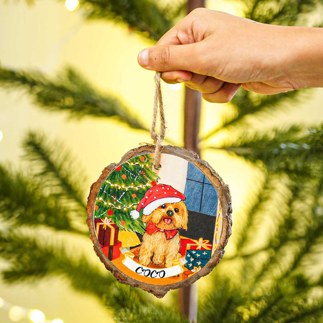 Photo Personalized Bark Ornament For Christmas Tree Decoration