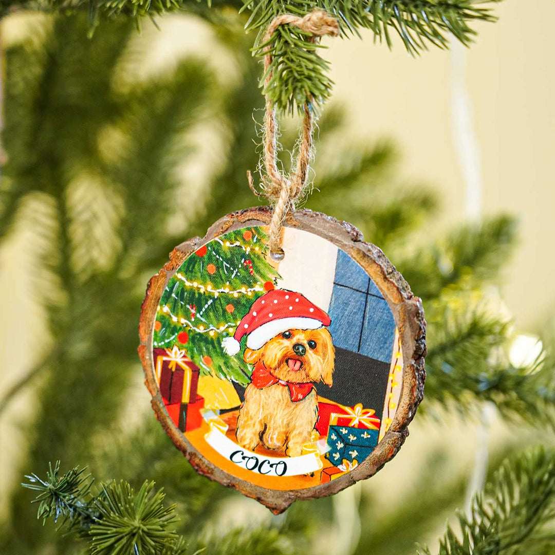 Photo Personalized Bark Ornament For Christmas Tree Decoration