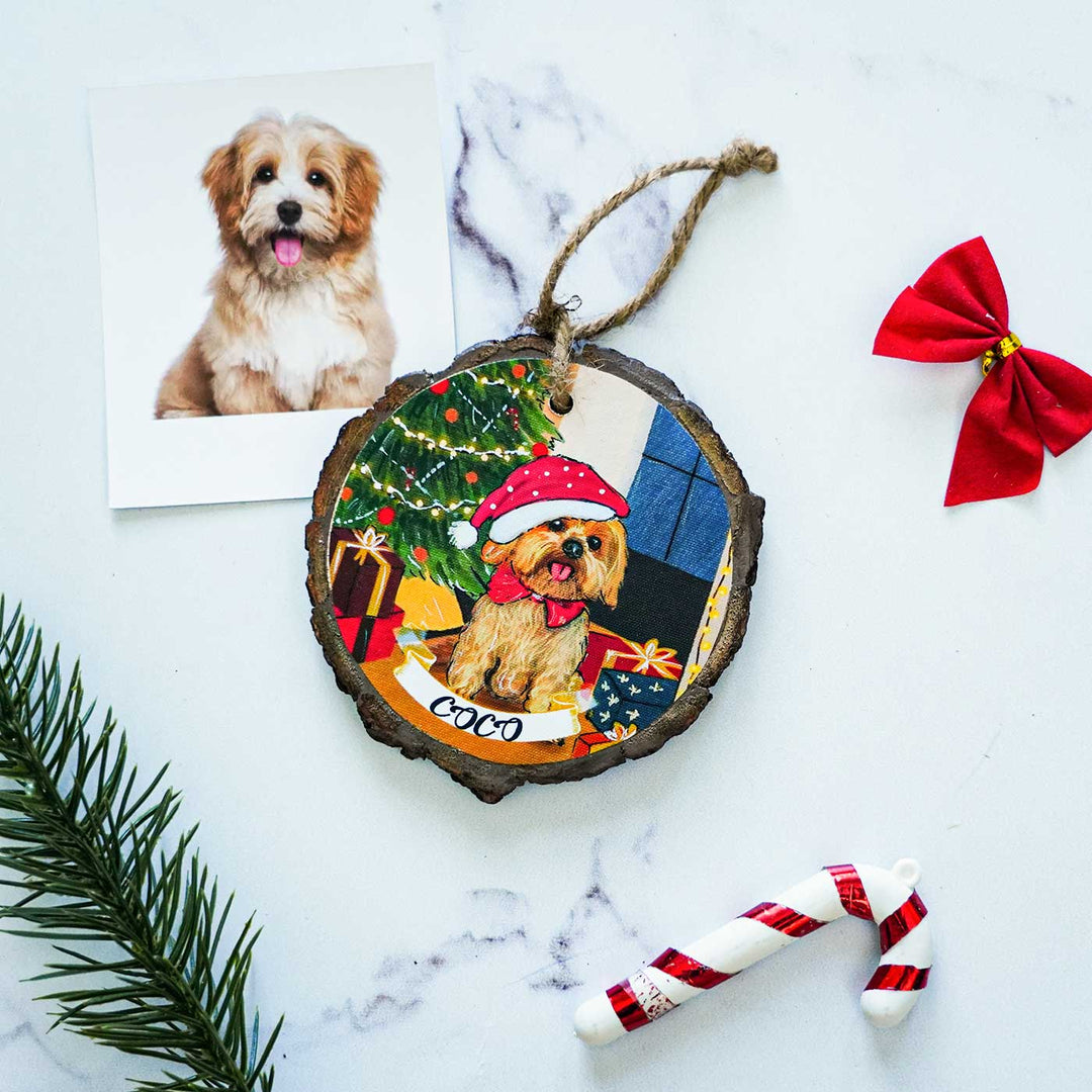 Photo Personalized Bark Ornament For Christmas Tree Decoration