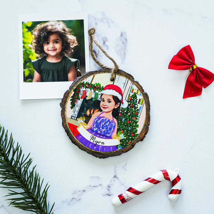 Photo Personalized Bark Ornament For Christmas Tree Decoration