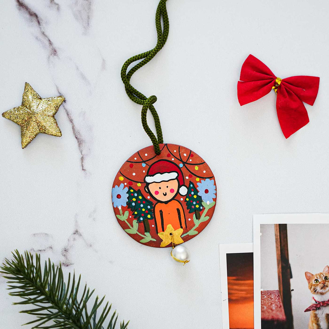 Photo Personalized Terracotta Ornament For Christmas Tree Decoration