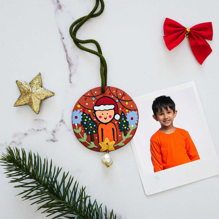 Photo Personalized Terracotta Ornament For Christmas Tree Decoration