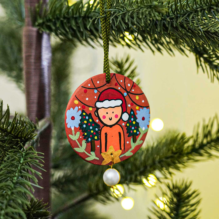 Photo Personalized Terracotta Ornament For Christmas Tree Decoration