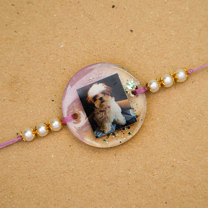 Photo Personalized Reusable Resin Rakhi With Roli Chawal For Pets