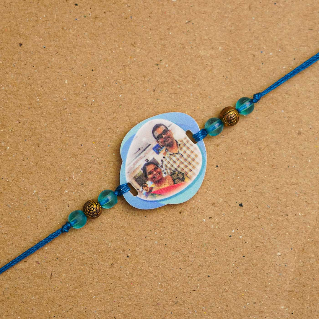 Photo Personalized Handmade Photo Acrylic Rakhi With Roli Chawal