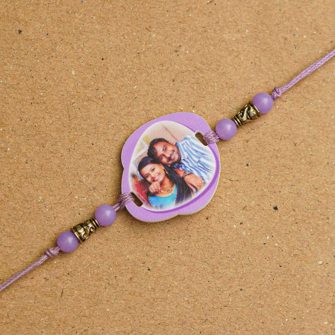 Photo Personalized Handmade Photo Acrylic Rakhi With Roli Chawal