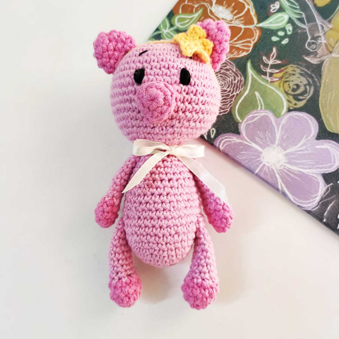 Handmade Crochet Cute Piglet Cotton Doll