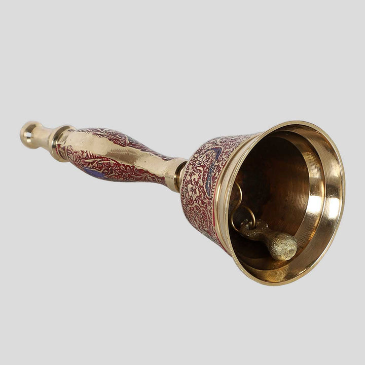 Handmade Pink & Gold Antique Brass Bell