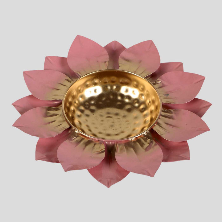 Handmade Pink & Gold Flower Urli