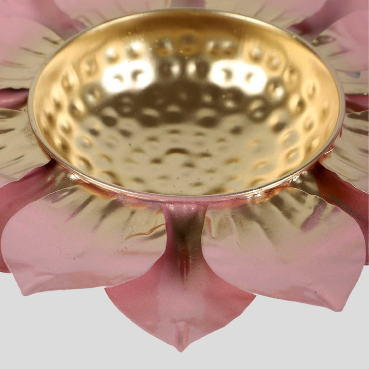 Handmade Pink & Gold Flower Urli