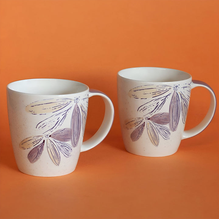 Hand-Painted Purplicious Ceramic Mugs | Set Of 2