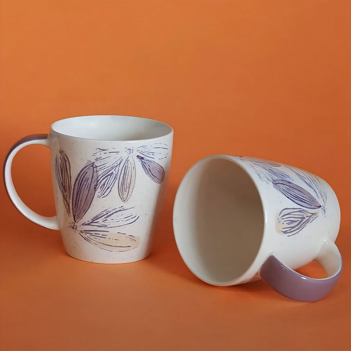 Hand-Painted Purplicious Ceramic Mugs | Set Of 2