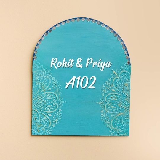 Personalized Royal Blue Theme Mdf Wood Name Plate