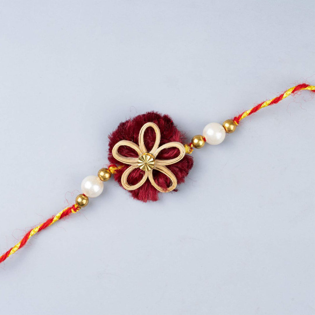 Bamboo & Velvet Rakhi With Roli Chawal