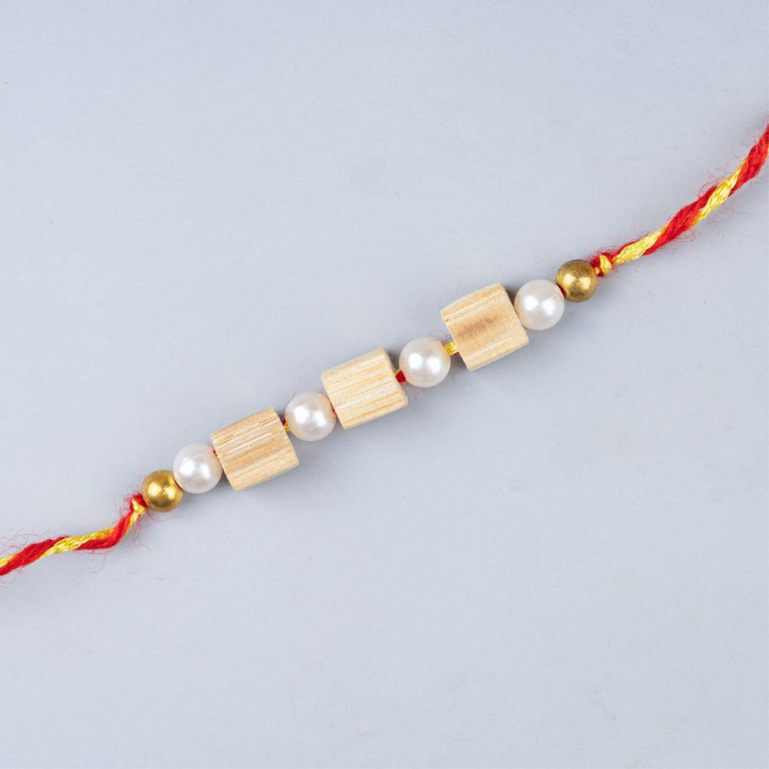 Ecofriendly Bamboo Rakhi With Roli Chawal