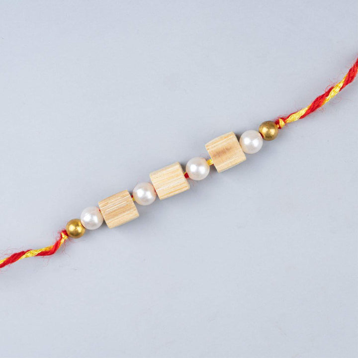 Ecofriendly Bamboo Rakhi With Roli Chawal