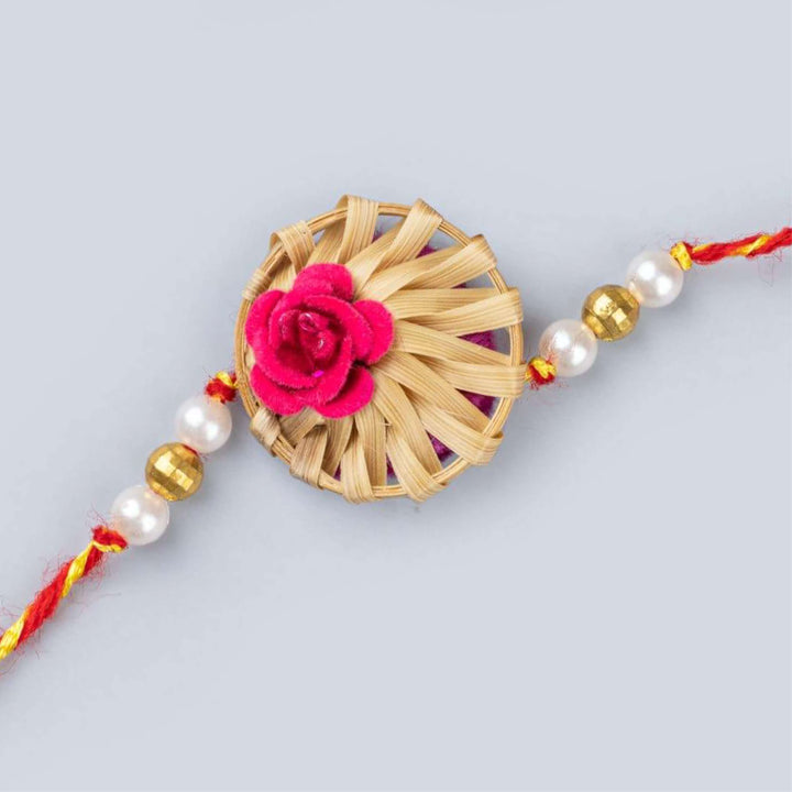 Ecofriendly Bamboo Rakhis for Bhaiya-Bhabhi With Roli Chawal | Set of 2