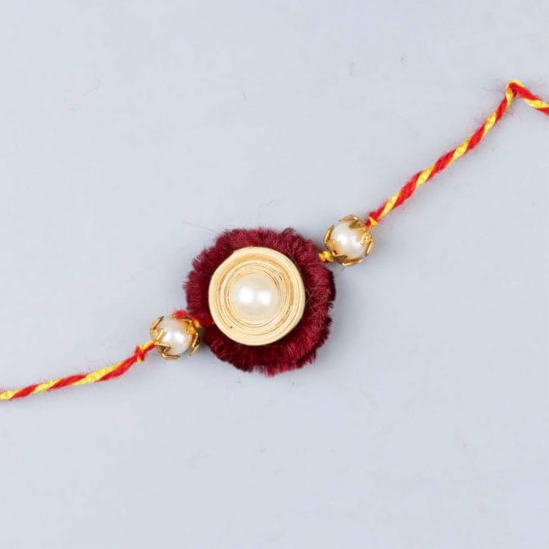 Bamboo & Velvet Rakhi With Roli Chawal