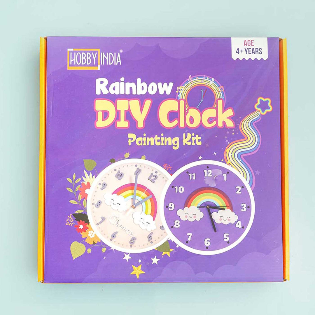 Rainbow Theme MDF Wall Clock DIY Kit For Kids