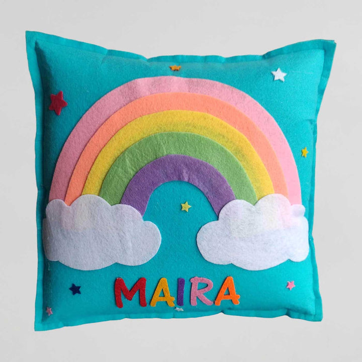 Personalized Handmade Rainbow Theme Felt Kids Pillow