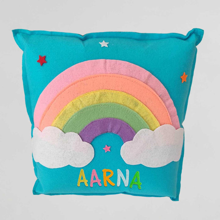 Personalized Handmade Rainbow Theme Felt Kids Pillow