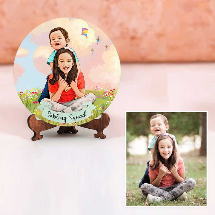 Photo Customized Rakhi Hamper With Caricature Nameplate