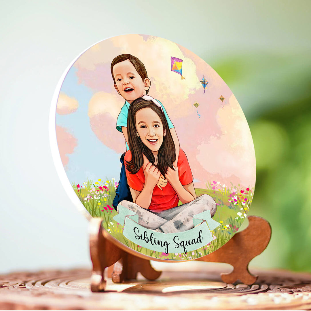 Photo Customized Rakhi Hamper With Caricature Nameplate