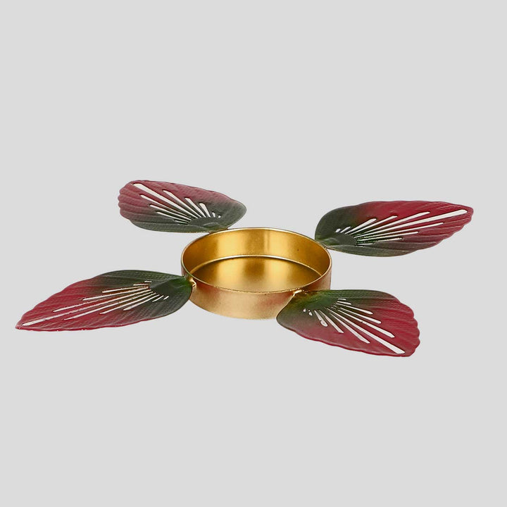 Handmade Red & Green Leaves Urli | Set of 2