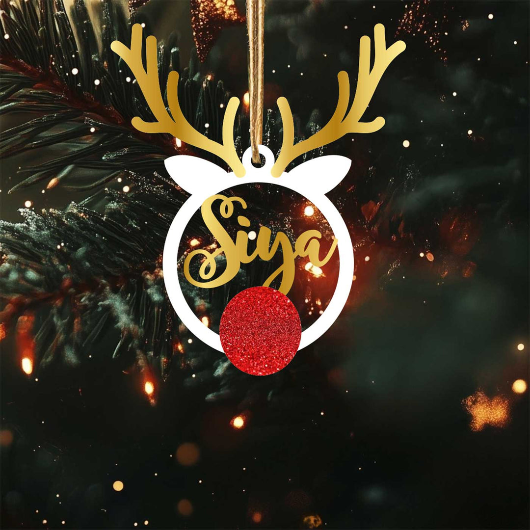 Personalized Reindeer Acrylic Ornament For Christmas Tree Decoration