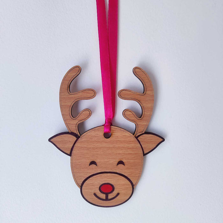 Handmade Reindeer Mdf Wood Ornament For Christmas Tree Decoration