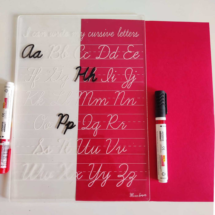 Handmade Reusable Cursive Writing Tracing Tray