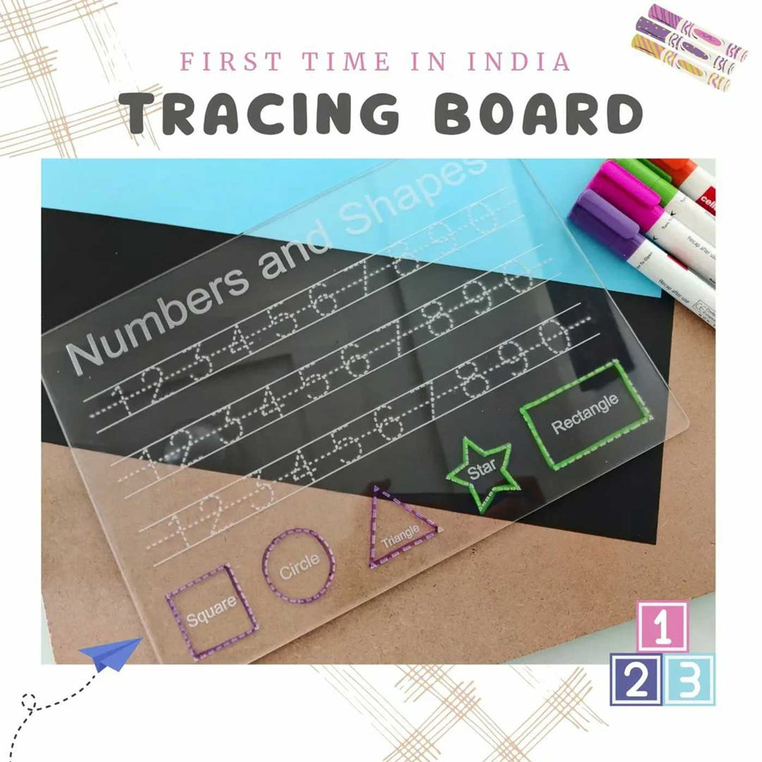 Handmade Reusable Numbers & Shapes Tracing Board