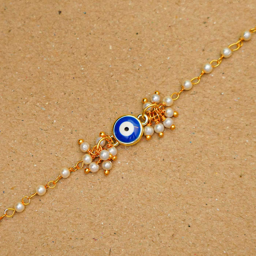 Reusable Resin Evil Eye Bracelet Rakhi With Roli Chawal For Sisters