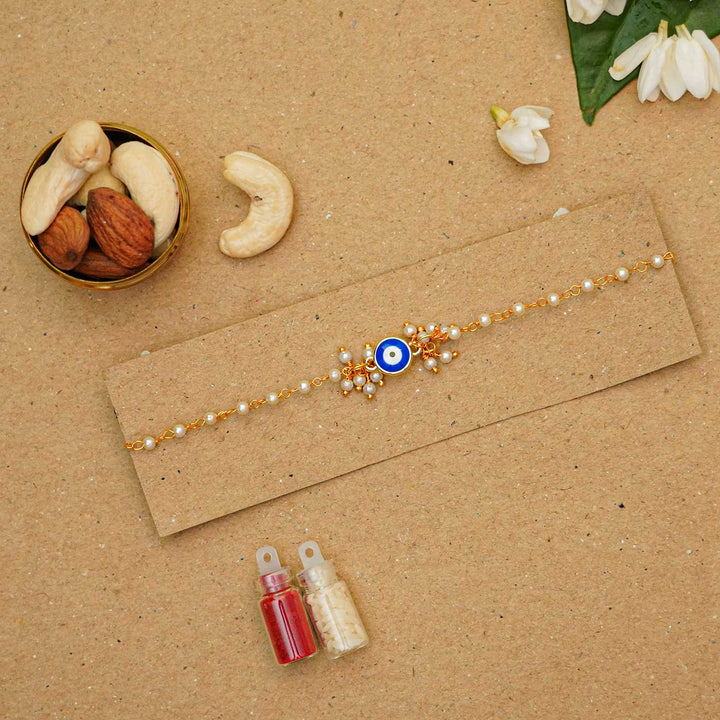 Reusable Resin Evil Eye Bracelet Rakhi With Roli Chawal For Sisters