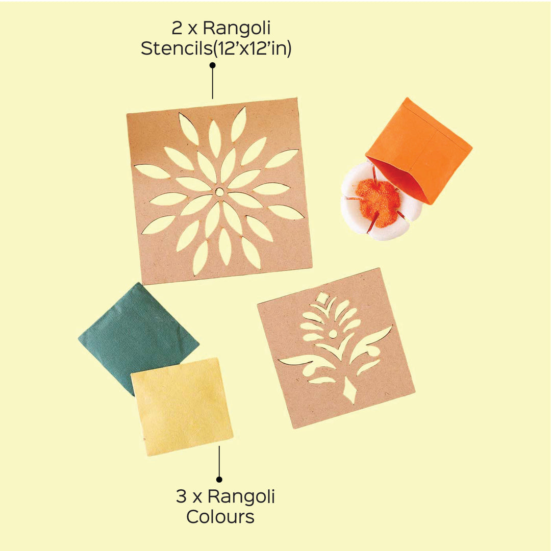 Reusable Rangoli Floral DIY Kit | Set of 5